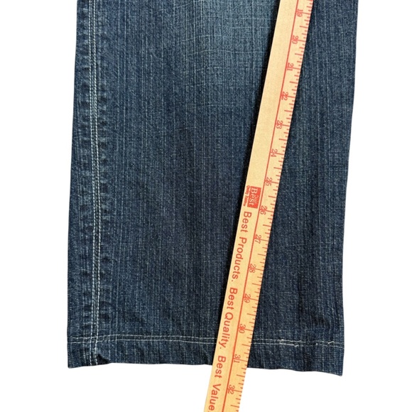 A Tiziano Jeans Men 40x31 Blue Rabbit Wide Leg Logo Y2K Hip Hop Measures 38 1/2 - Picture 15 of 16